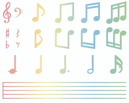 カラー色の音符
